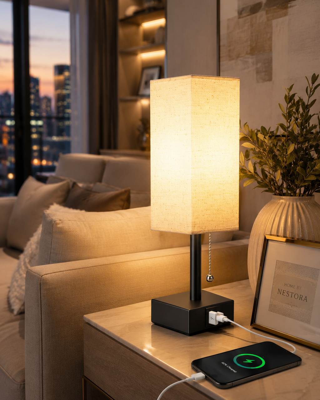 LumiFrame™ Solid Wood Bedside Lamp