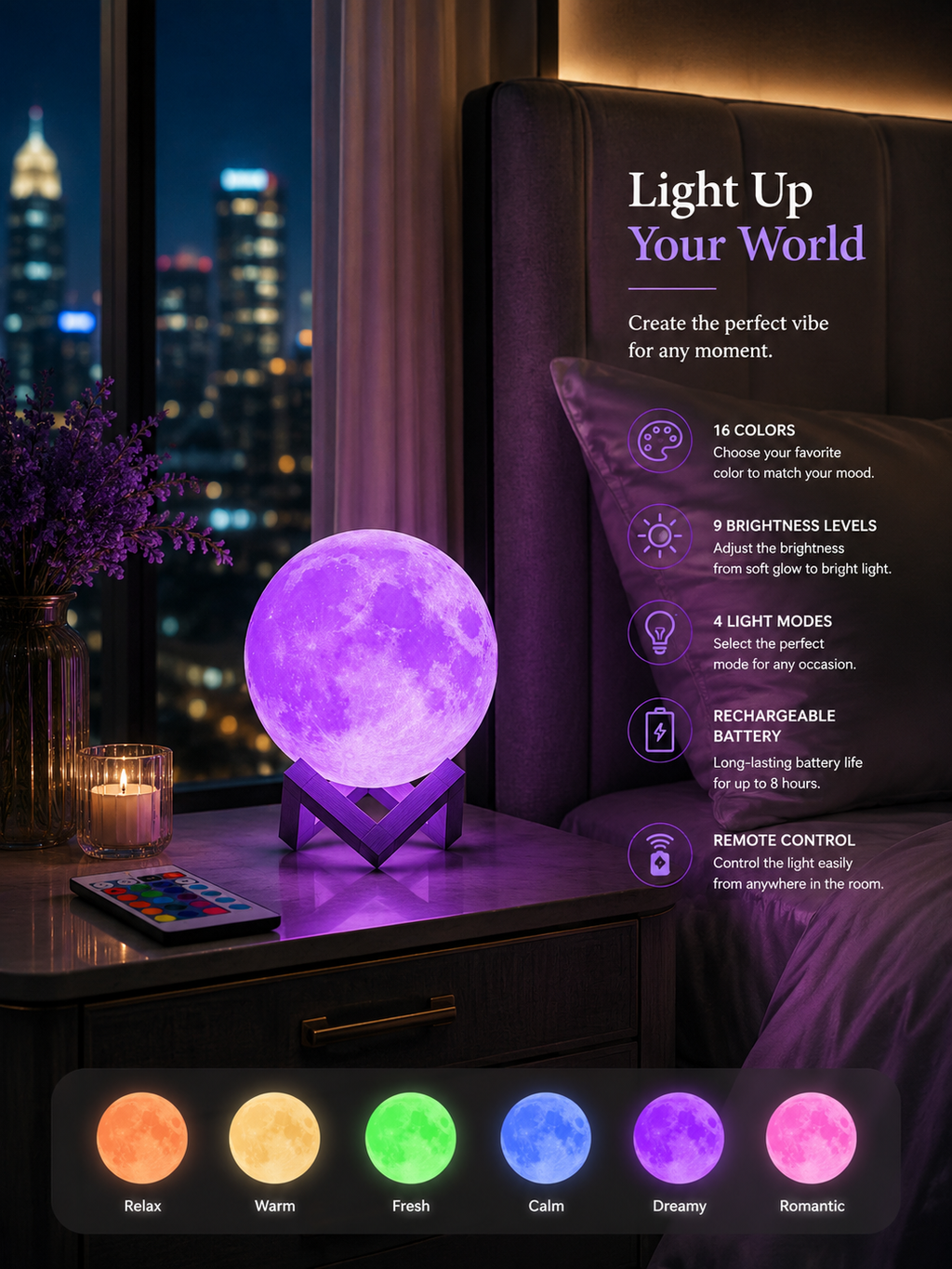 Nestora™ Aurora Moon Lamp