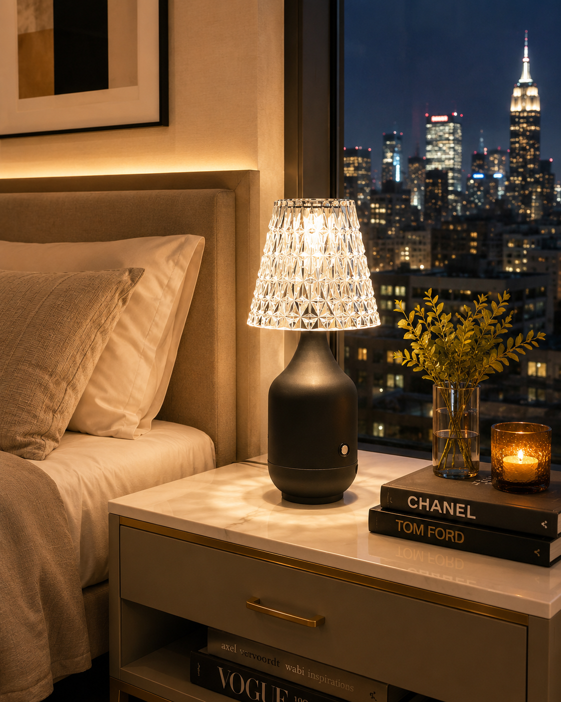 Nestora™ CrystalAura Table Lamp