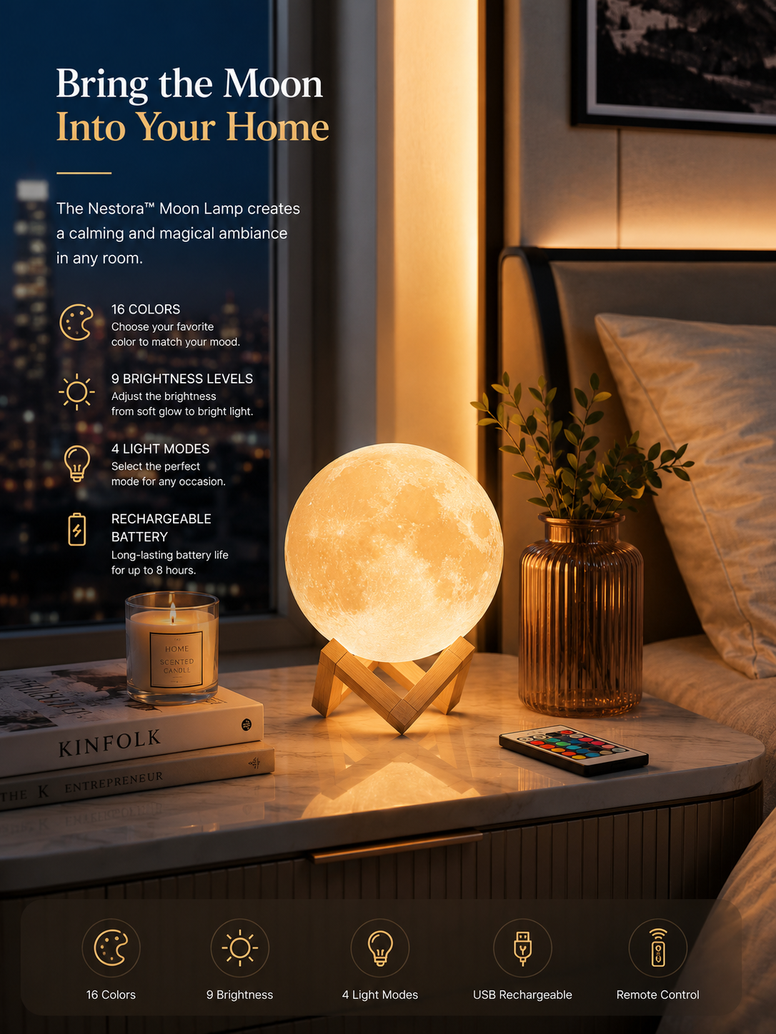 Nestora™ Aurora Moon Lamp