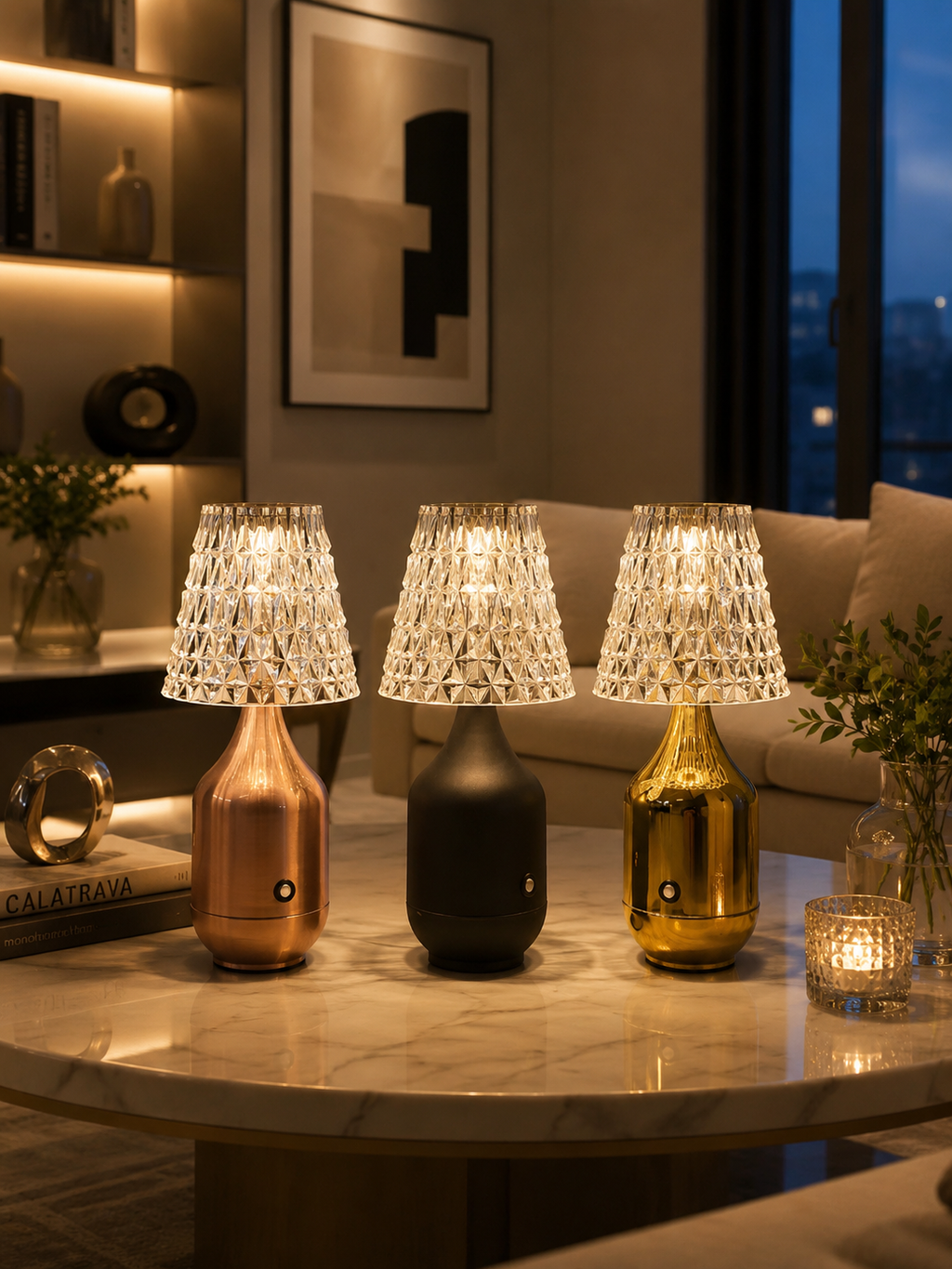 Nestora™ CrystalAura Table Lamp