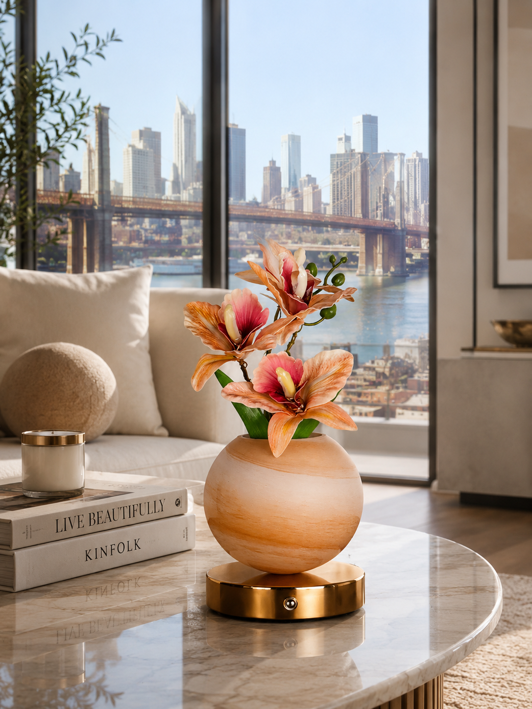 Nestora™ BloomSphere Floral Table Lamp