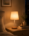 LumiLinen™ Solid Wood Bedside Lamp