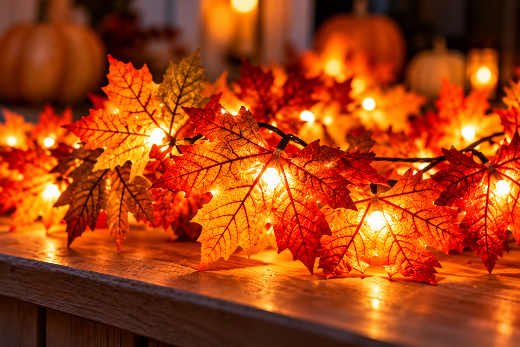 Nestora™ Autumn Glow Garland Set – 3-Pack 30FT LED Maple Leaves