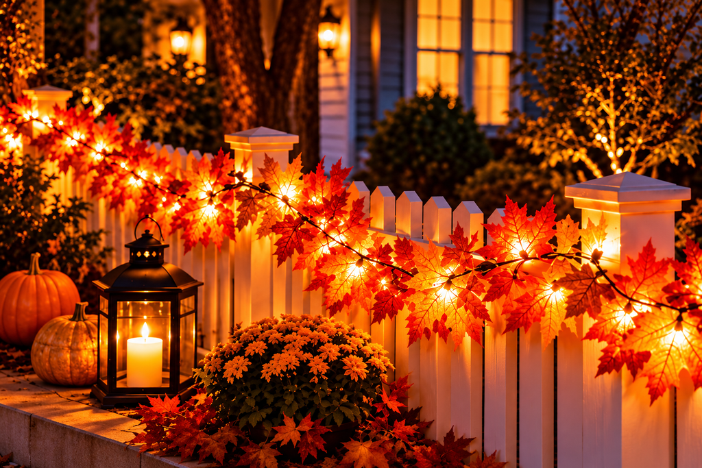 Nestora™ Autumn Glow Garland Set – 3-Pack 30FT LED Maple Leaves