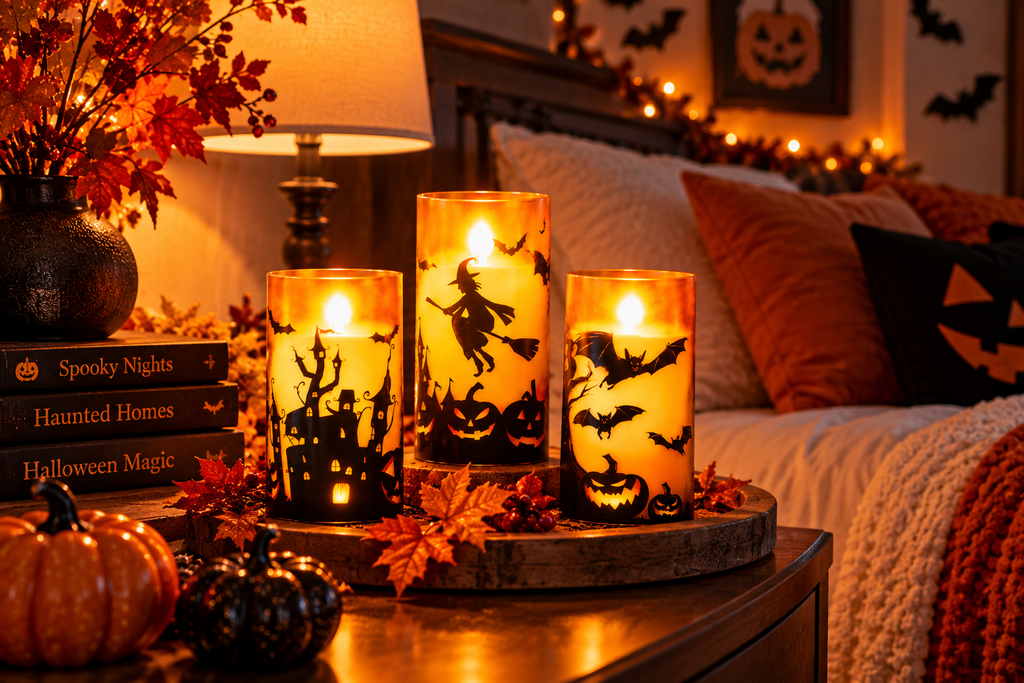 Nestora™ Haunted Glow Candle Trio – 3-Piece LED Halloween Candle Set