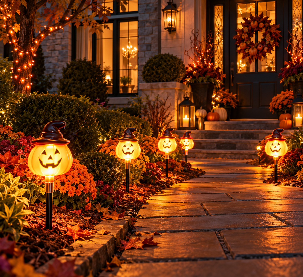 Nestora™ Pumpkin Pathway Glow – 6-Pack Solar Halloween Lights