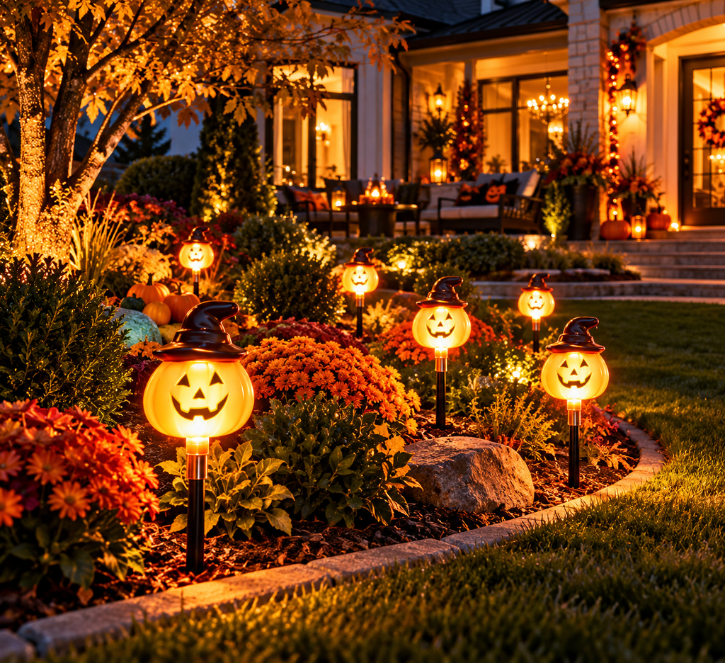 Nestora™ Pumpkin Pathway Glow – 6-Pack Solar Halloween Lights