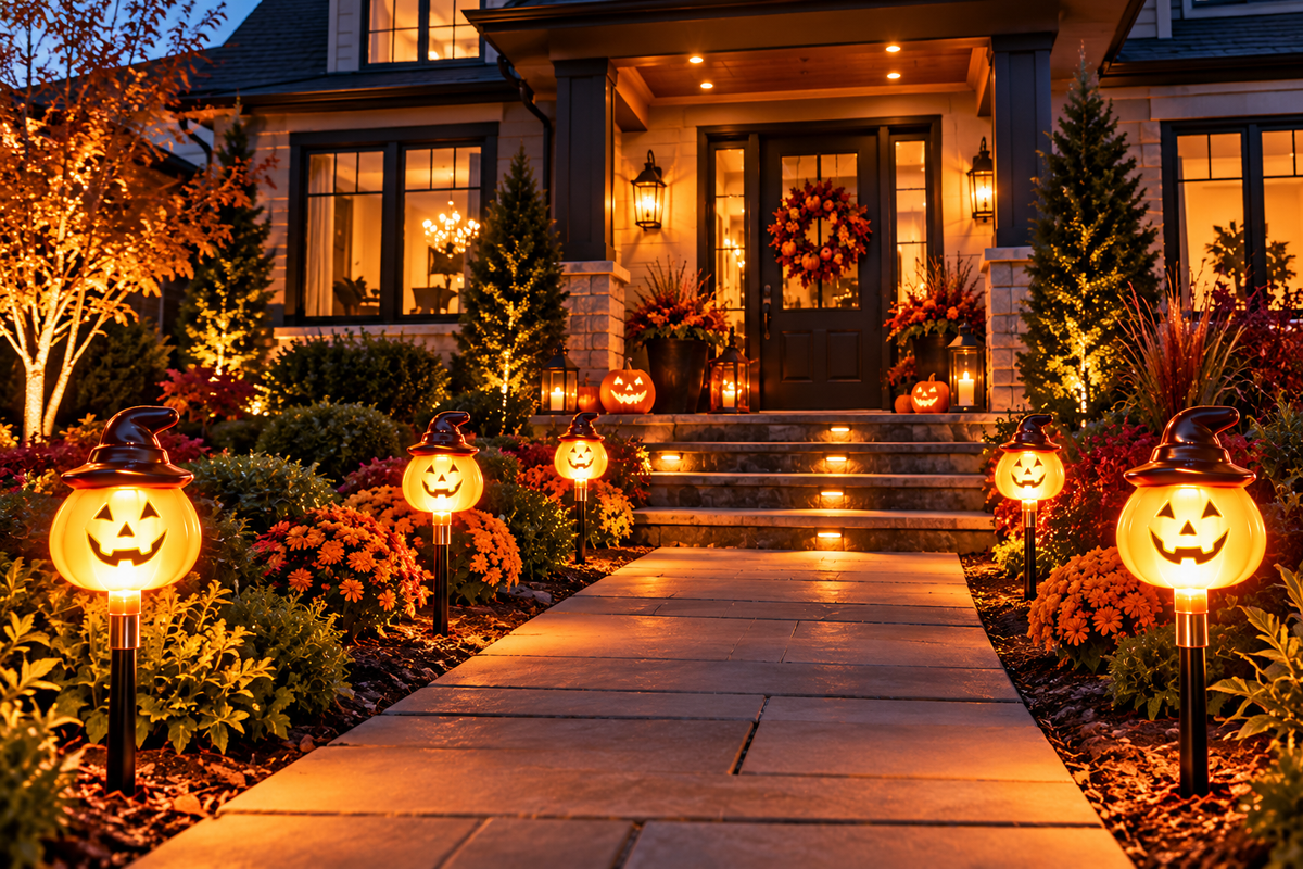 Nestora™ Pumpkin Pathway Glow – 6-Pack Solar Halloween Lights