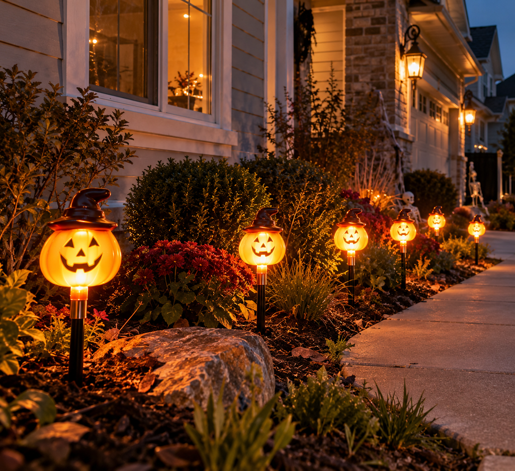 Nestora™ Pumpkin Pathway Glow – 6-Pack Solar Halloween Lights