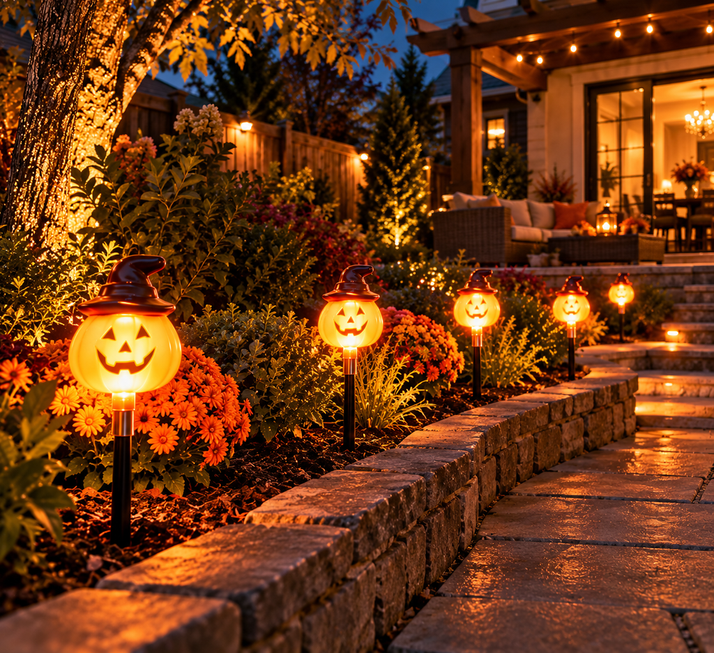 Nestora™ Pumpkin Pathway Glow – 6-Pack Solar Halloween Lights